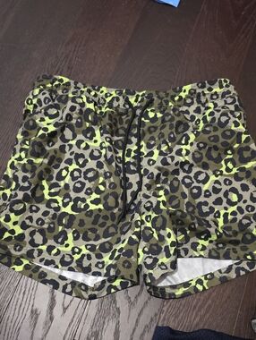 Original Use Men’s Leopard Athletic Shorts - Olive & Neon Green